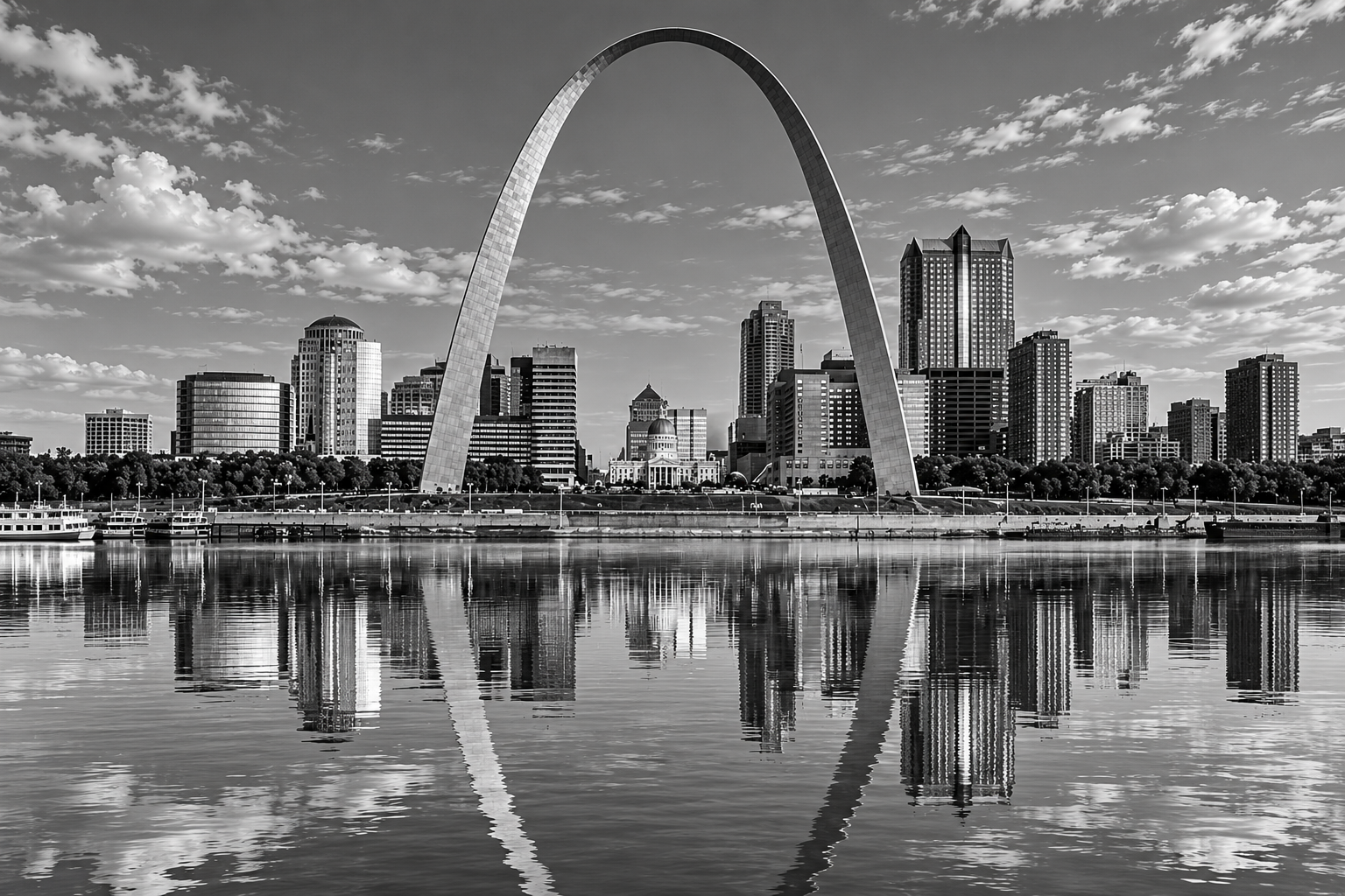 St. Louis Riverfront Stainless Steel Handrail in Gateway Arch Area, St. Louis
